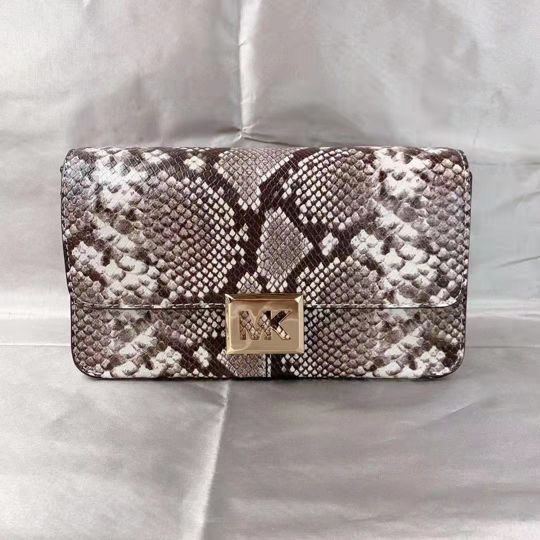 MICHAEL KORS 35F1G6SL3G Sonia Medium Snake Embossed Faux Leather Shoulder Bag In Natural MICHAEL KORS 35F1G6SL3G Sonia Medium Snake Embossed Faux Leather Shoulder Bag In Natural